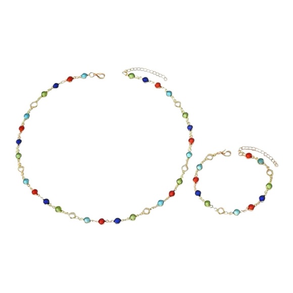 Jewelry - NWT Colorful Beaded Necklace and Bracelet Set